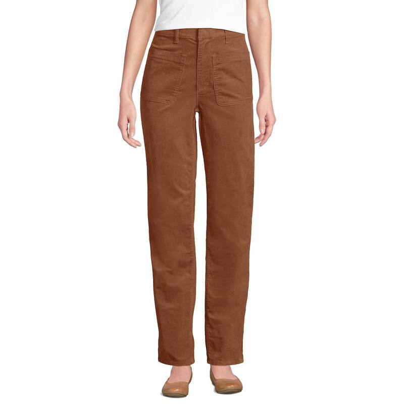 ランズエンド レディース ボトムス カジュアルパンツ ストレート コーデュロイ プラスサイズ トール Women's Tallands' End Plusize Corduroy High-Rise Rail Straight Leg Pants Maple Toffee