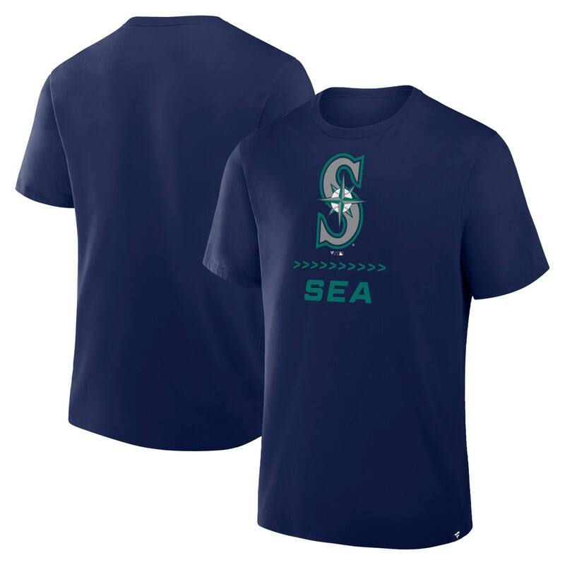 ファナティクス メンズ トップス Tシャツ Men's Fanatics Navy Seattle Mariners Clubhouse Legacy Side Swipe T-Shirt Mns Navy ネイビー