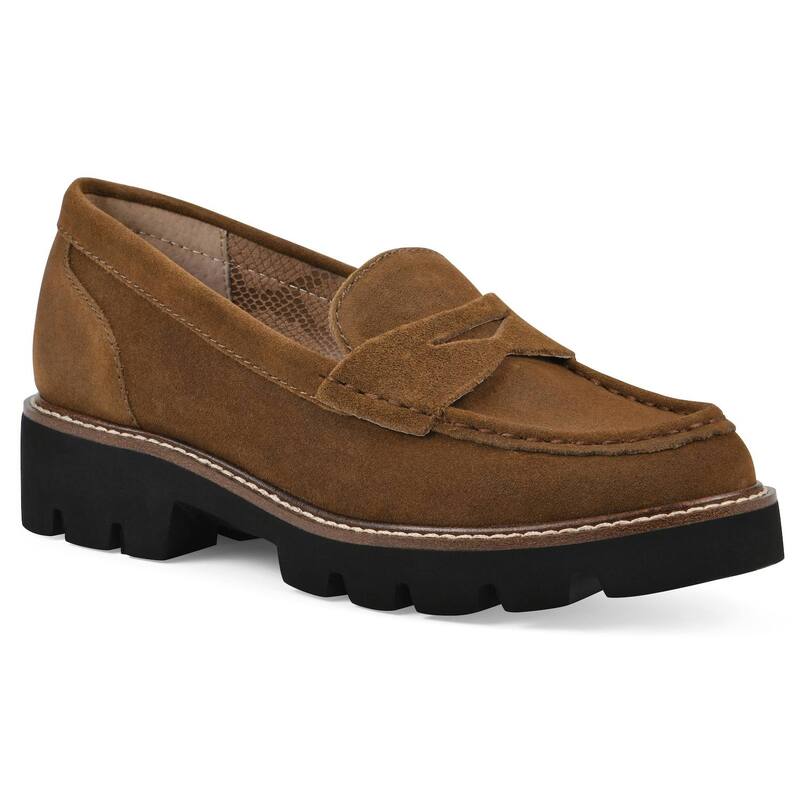 ホワイトマウンテン レディース シューズ スリッポン・ローファー White Mountain Gunner Women's Lug Sole Loafers Mid Brown Suede ブラウン｜ReVida 店