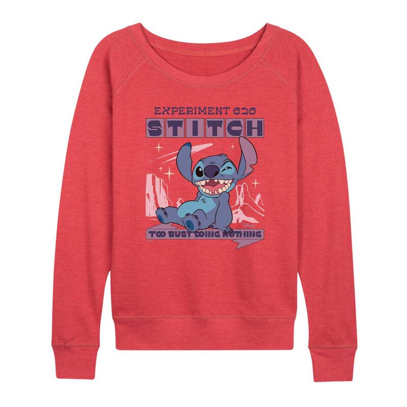 ディズニー レディース トップス Tシャツ パイル Women's Disney's Lilo & Stitch Too Busy Doing Nothing French Terry Long Sleeve Tee Heathered ヘザー