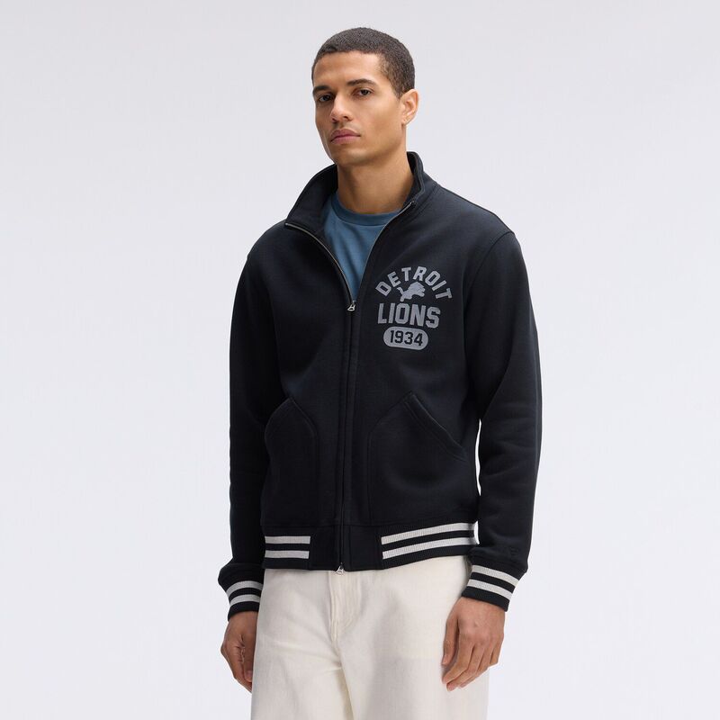 ファナティクス メンズ アウター 上衣・上衣 フリース Fanatics Black Detroit Lions IconicFleece Full-Zip Jacket Lns Black 黒いこと
