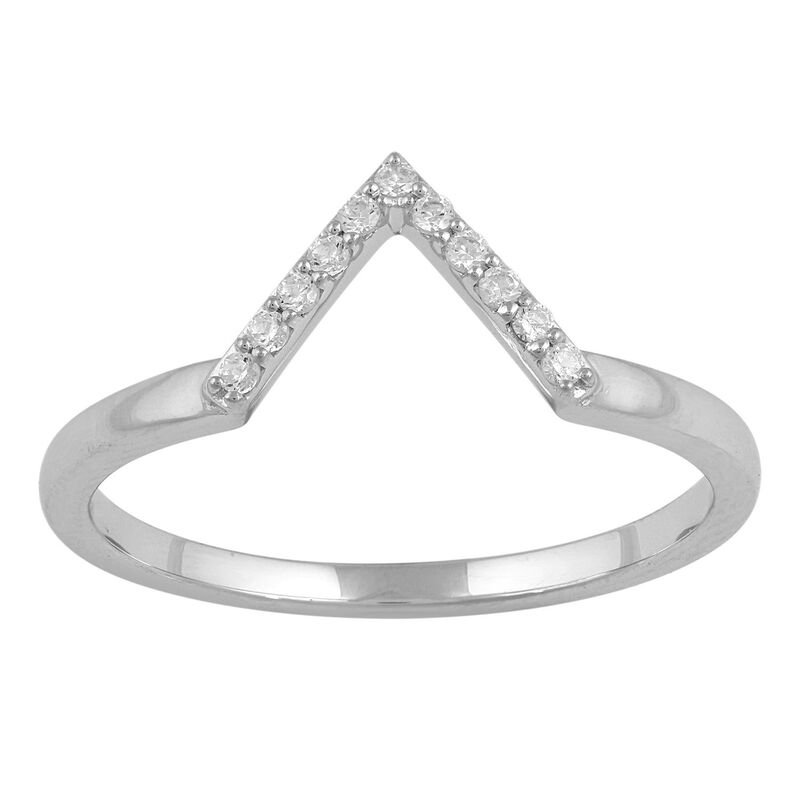 アンブランデッド レディース アクセサリー リング Unbranded Sterling Silver 1/10 Carat.W. Diamond V Ring Sterling Silver シルバー