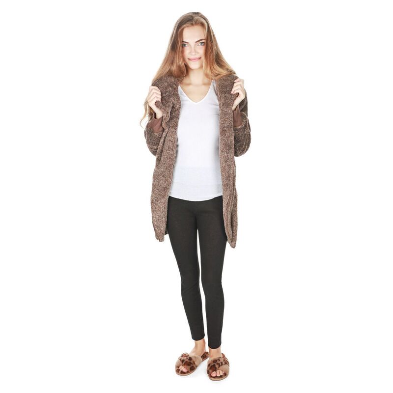 メモイ レディース トップス Tシャツ プラスサイズ セーター MeMoi Women's Marled Plushooded Lounge Sweater With Shawl Collar Pebble Brown ブラウン 21,980円