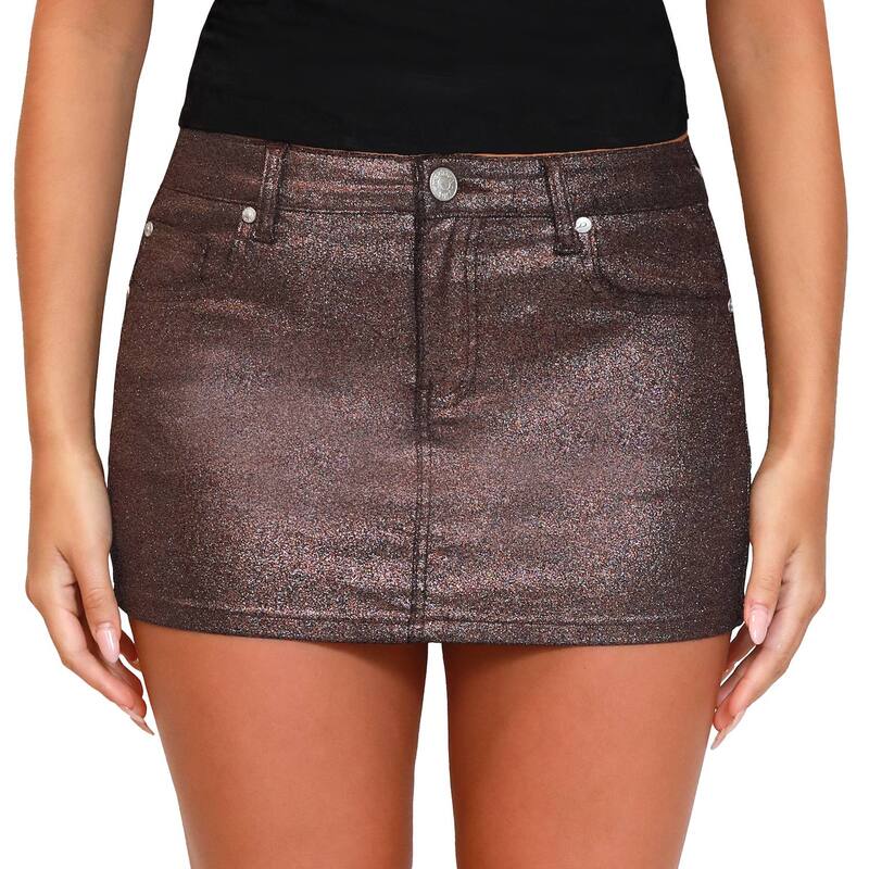 マッデンガール レディース ボトムスカート ミニ コート Juniors' madden girl Coated Glitter Mini Skirt Wine Glitter ワイン