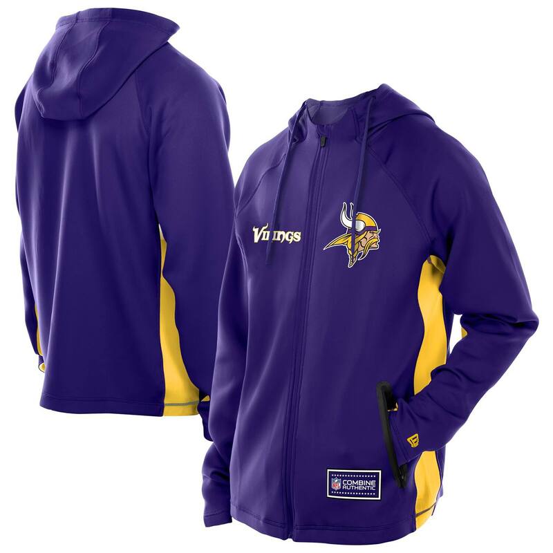 ニューエラ メンズ トップス Tシャツ スキューバ パーカー Men's New Era Purple Minnesota Vikings Combine Authentic Raglan Scuba Full-Zip Hoodie Mvk Purple パープル｜ReVida 店