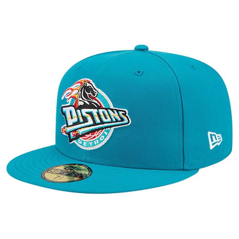 ニューエラ メンズ アクセサリー 帽子 ロゴ Men's New Era Teal Detroit Pistons Core Logo 59FIFTY Fitted Hat Pis Blue ブルー