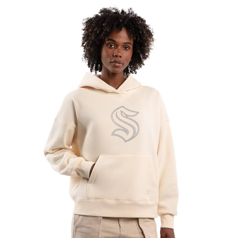 クランク レディース トップス プルオーバー パーカー Women\u0027starter Cream Seattle Kraken Rhinestone Relaxed Hoodie Krk Beige ベージュ