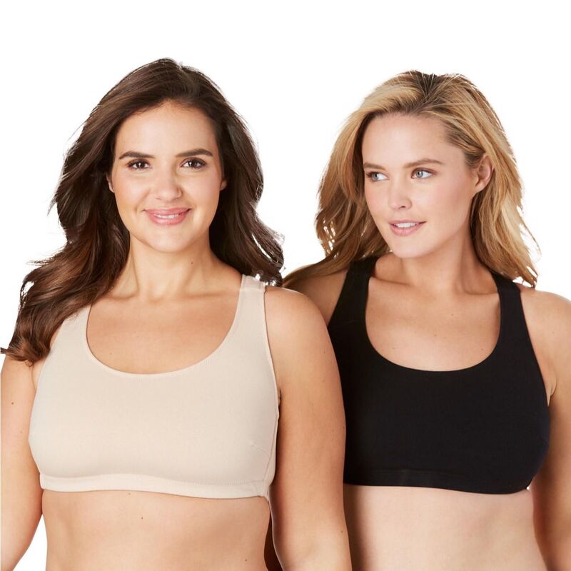 コンフォート チョイス レディース アンダーウェア ブラジャー プラスサイズ Comfort Choice Women's Plusize Wirelessport Bra 2-pack Basic Pack
