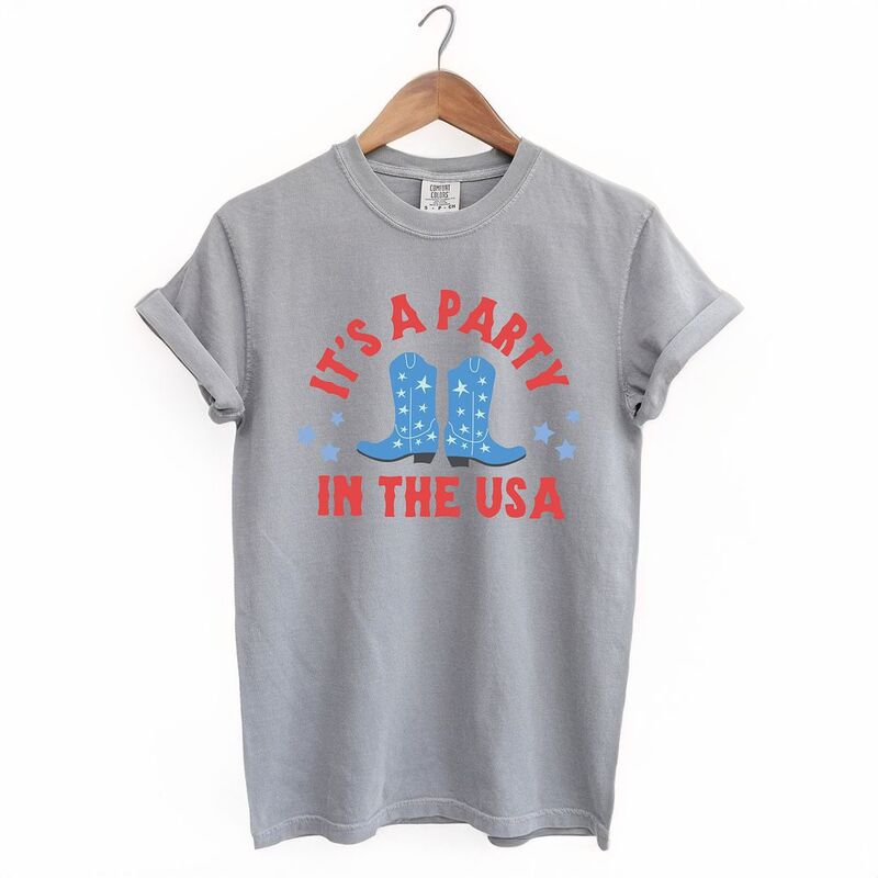 Simply Sage Market レディース トップス ティーシャツ ブーツ Simply Sage Market It\u0027s A Party Boots Garment Dyed Tees Grey 薄墨色 トップス-Tシャツ・カットソー
