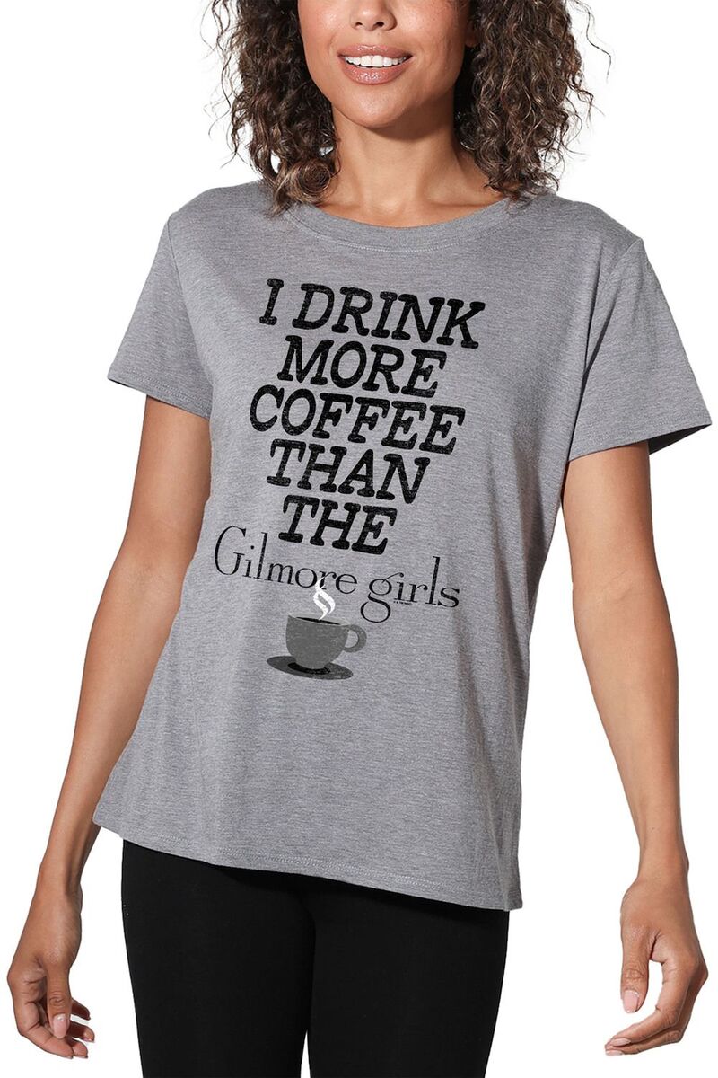 アニメキャラクター レディース トップス Tシャツ グラフィック Licensed Character Juniors' Gilmore Girls More Coffee Graphic Loose Tee Heather Gray グレー