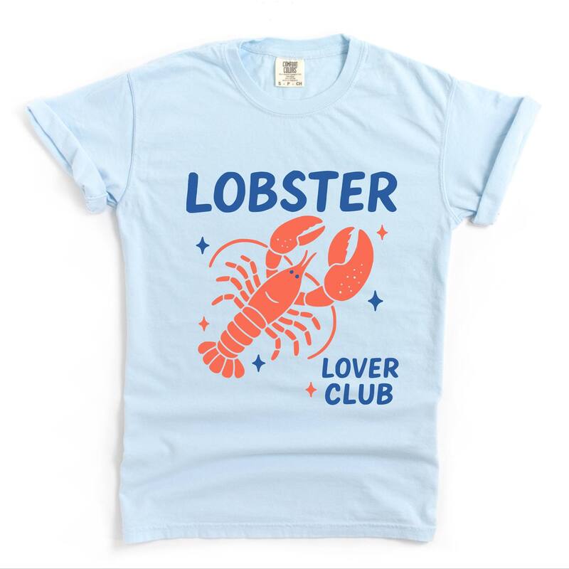 Simply Sage Market レディース トップス ティーシャツ グラフィック Simply Sage Market Lobster Lover Club - Women\u0027s Garment Dyed Graphic T-Shirt Chambray トップス-Tシャツ・カットソー-レディースファッション
