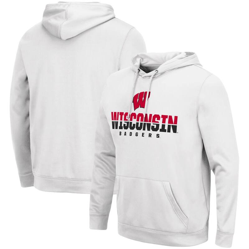 コロシアム メンズ トップス Tシャツ パーカー Men's Colosseum White Wisconsin Badgers Lantern Pullover Hoodie Wis White ホワイト