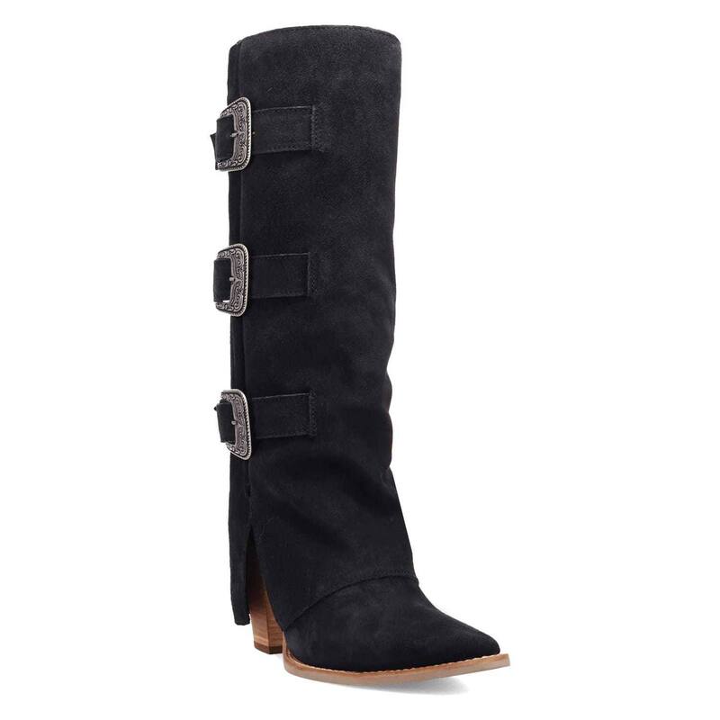 ディンゴ レディース シューズ ブーツ・レインブーツ スエード Dingo Buckle Bunny Women'suede Boots Black ブラック