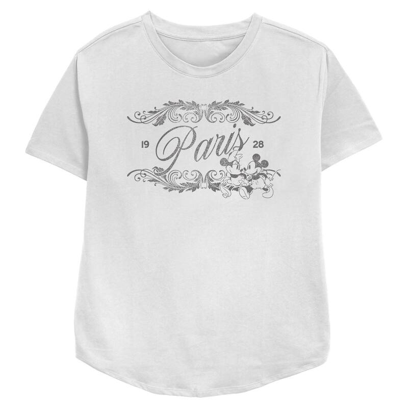 ディズニー レディース トップス Tシャツ リラックスフィット グラフィック Women's Disney ’ s Mickey Mouse Paris 1928 Short Sleeve Relaxed Fit Graphic Tee White ホワイト