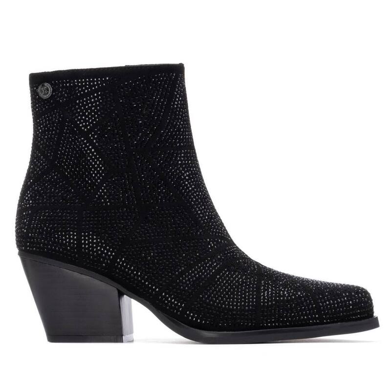 キシタイ レディース シューズ ブーツ・レインブーツ スエード アンクル ヒール XTI Womenuede Heeled Ankle Booties 144670 Black ブラック
