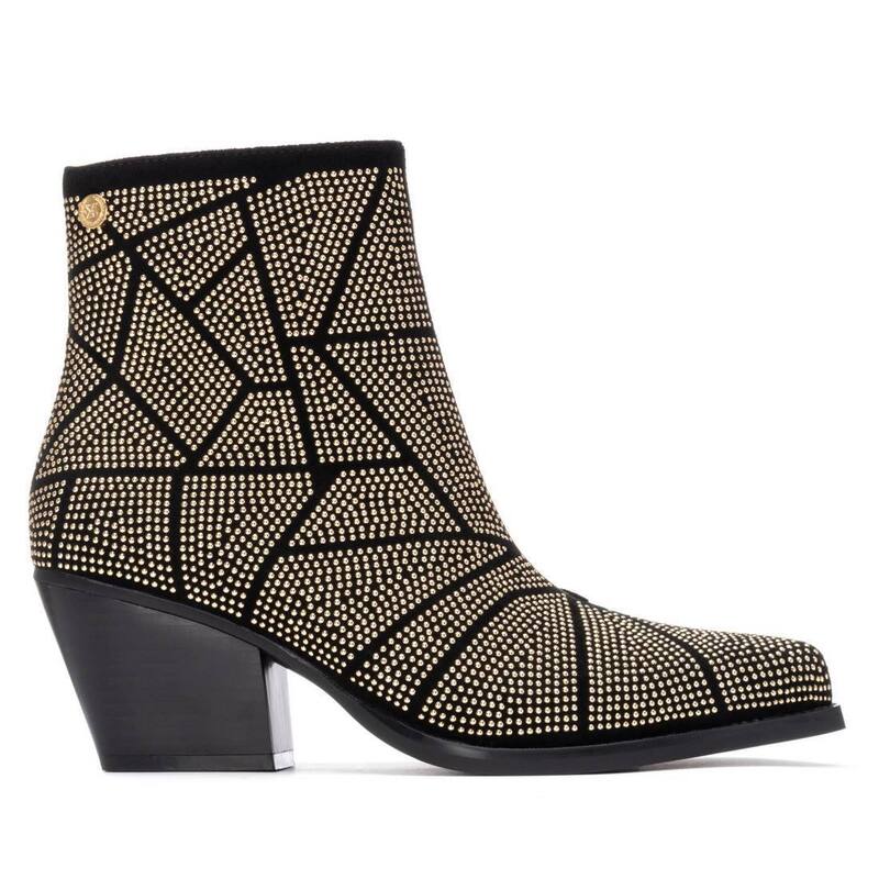 キシタイ レディース シューズ ブーツ・レインブーツ スエード アンクル ヒール XTI Womenuede Heeled Ankle Booties 144670 Gold ゴールド