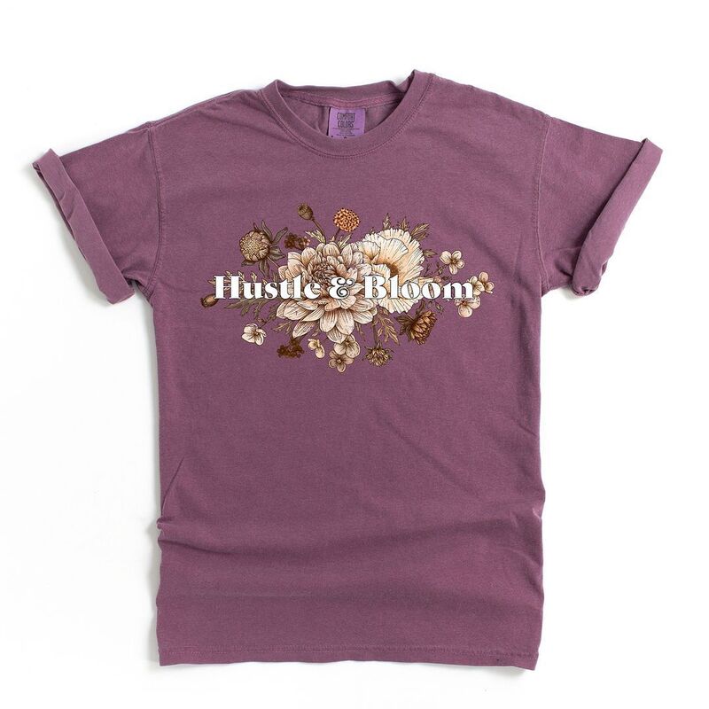Simply Sage Market レディース トップス ティーシャツ Simply Sage Market Hustle And Bloom Garment Dyed Tees Berry Tシャツ・カットソー-レディースファッション