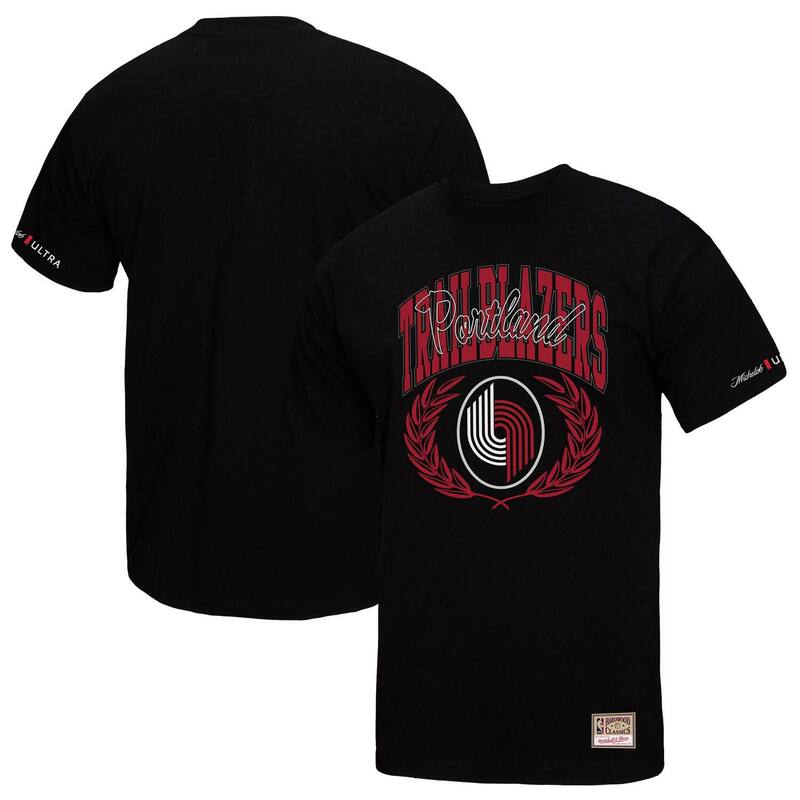 ミッチェル&ネス メンズ トップス Tシャツ ブレザー Men's Mitchell & Ness Black Portland Trail Blazers NBA x Michelob Ultra Rewind II T-Shirtrblack ブラック｜ReVida 店