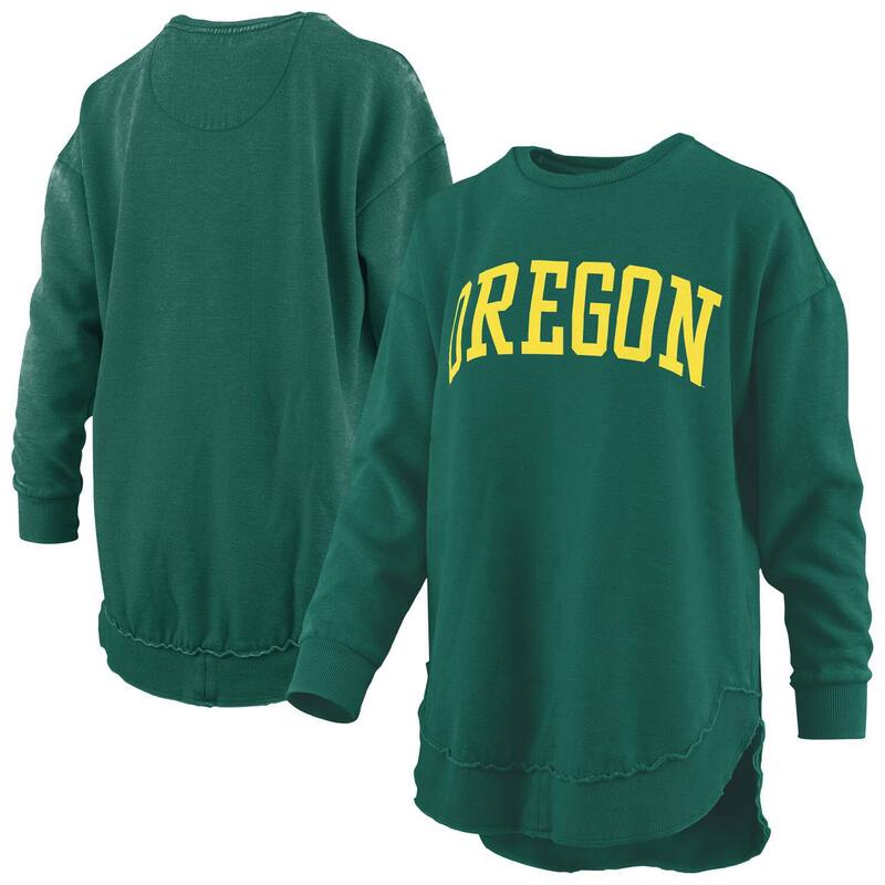 プレスボックス レディース トップス Tシャツ ヴィンテージ スウェット フリース Women's Pressbox Green Oregon Ducks Melange Poncho Vintage Fleece Long Sleeve Pullover Sweatshirt Uoo Green グリーン