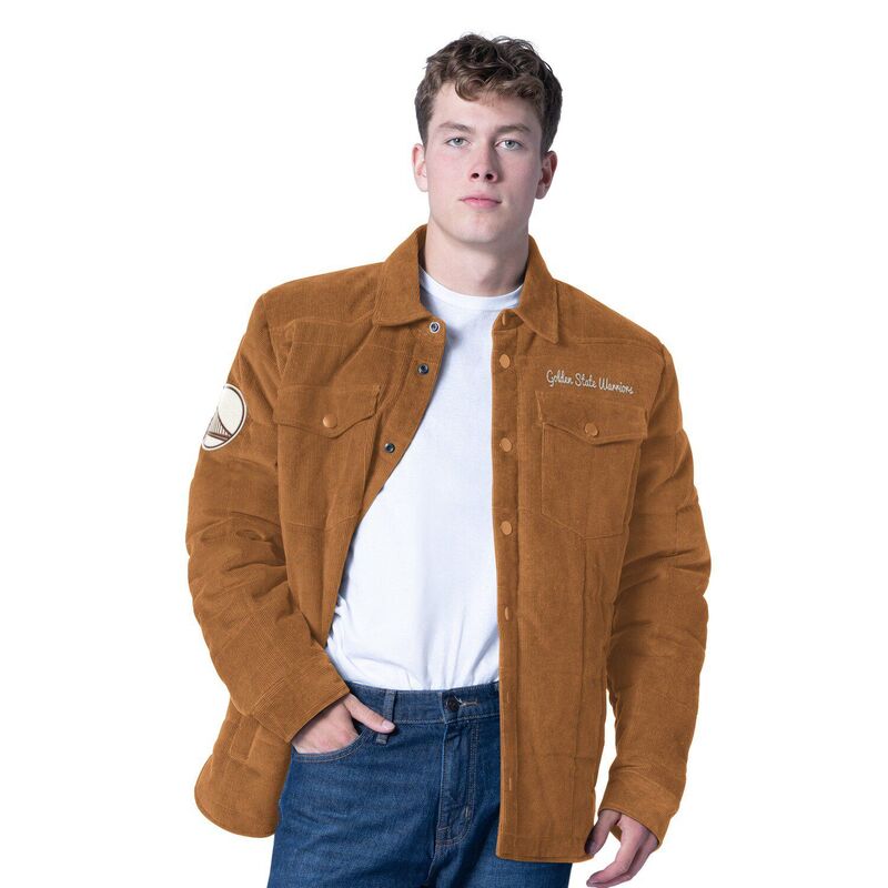 カール バンクス メンズ アウター ジャケット・ブルゾン コーデュロイ キルティング Men's G-III Sports by Carl Banks Tan Golden State Warriors Triumph Corduroy Chainstitch Quilted Full-Snap Jacket War Multi マルチカラー|ReVida 店