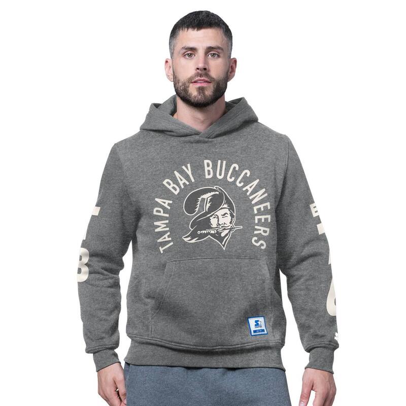 スターター メンズ トップス Tシャツ ヴィンテージ スウェット ロゴ フリース パーカー Men'starter Charcoal Tampa Bay Buccaneers Handoff Vintage Logo Fleece Hoodie Sweatshirt Bucharco チャコール