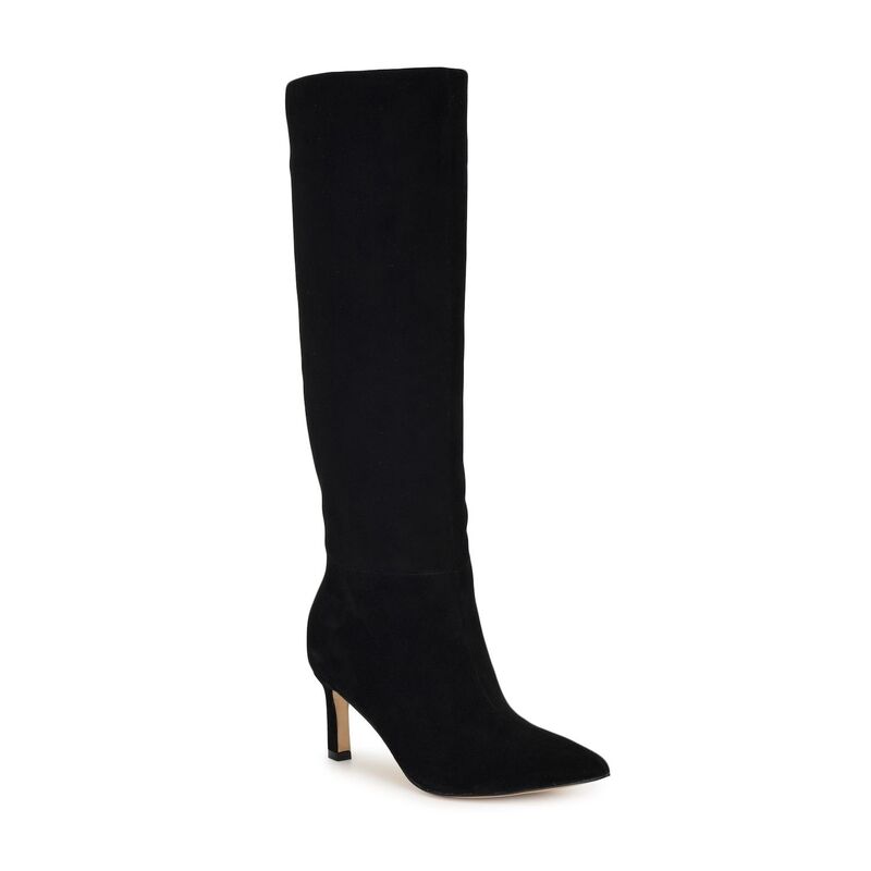 ナインウェスト レディース シューズ ブーツ・レインブーツ Nine West Lorthey Women's Knee High Dress Boots Black Suede ブラック