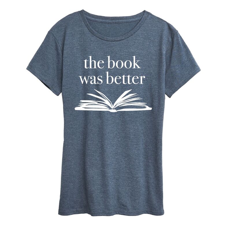 アニメキャラクター レディース トップス Tシャツ グラフィック Licensed Character Women's The Book Was Better Graphic Tee Heather Blue ヘザー