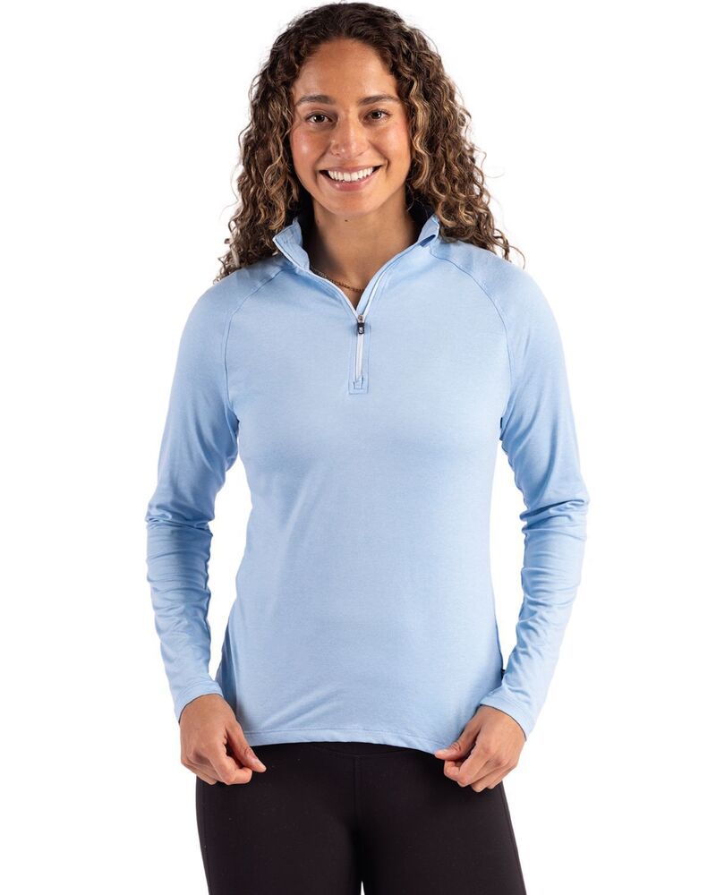 截断機アンドうしろ側 レディース トップス プルオーバー Cutter \u0026 Buck Coastlinepicomfort Recycled Womens 1/4 Zip Atlas