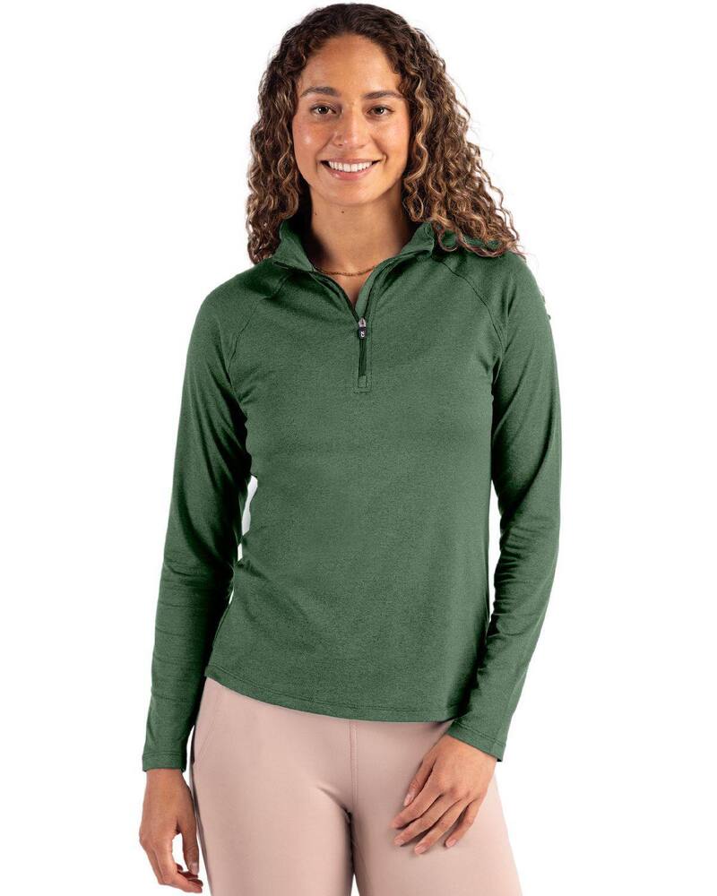 截断機アンドうしろ側 レディース トップス プルオーバー Cutter \u0026 Buck Coastlinepicomfort Recycled Womens 1/4 Zip Hunter