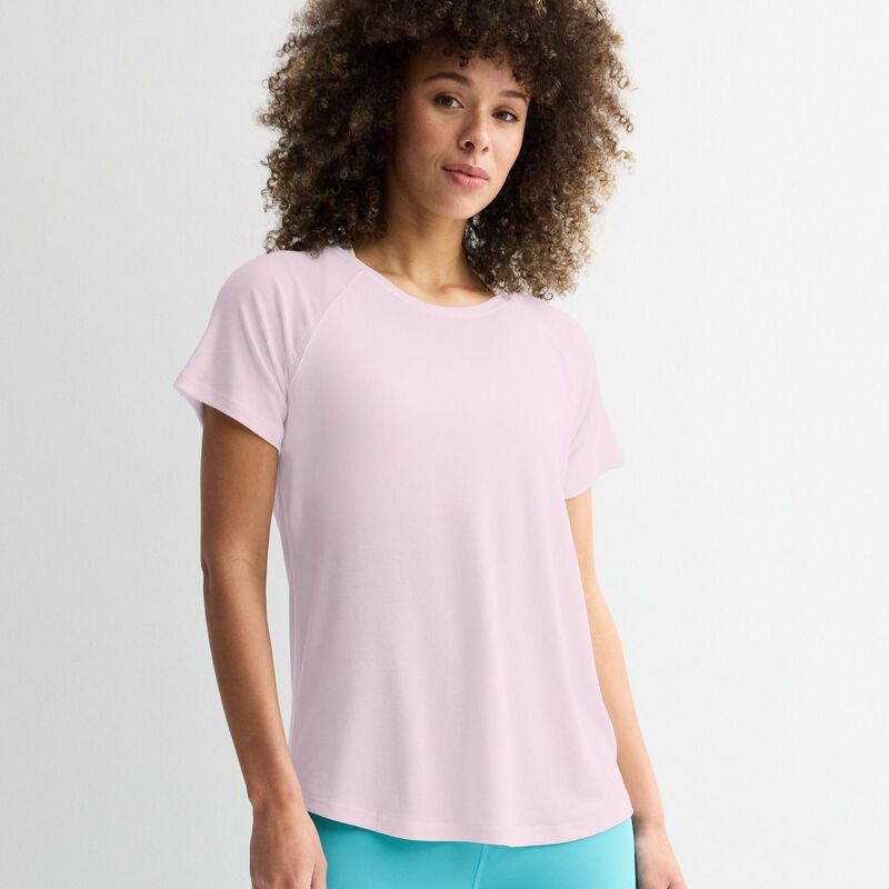 Tek Gear レディース トップス Tシャツ Women's Tek Gear Essential Core Raglan Tee Petal Pink Rib ピンク