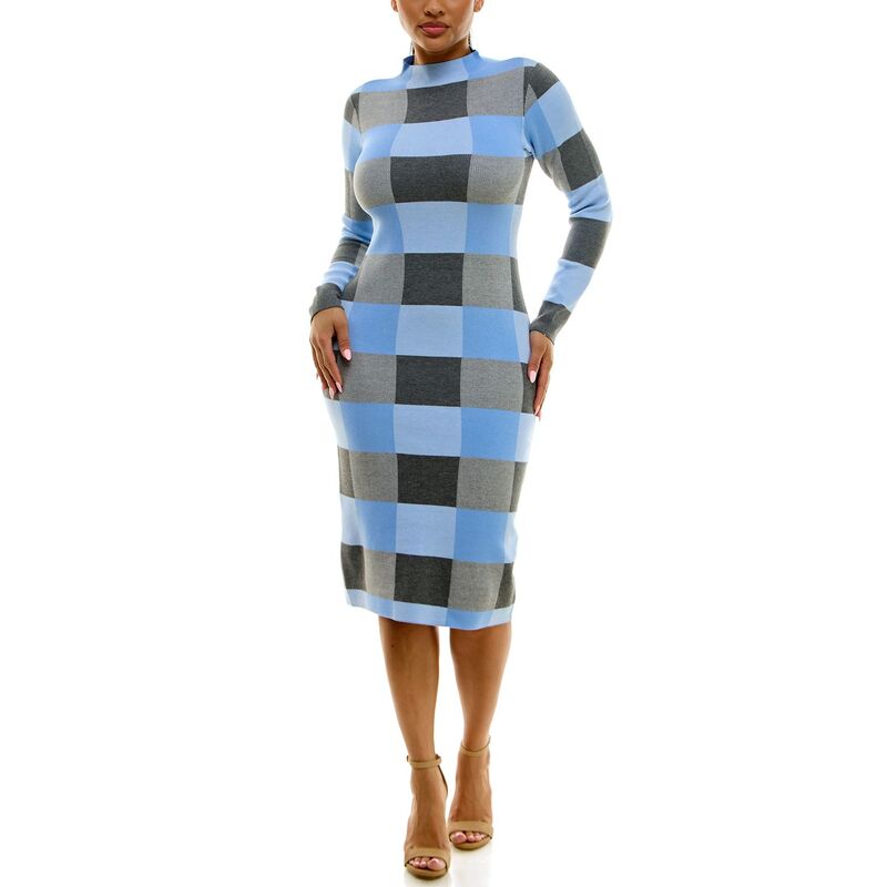 ニナレオナルド レディース トップス ワンピース Women's Nina Leonard Jacquard Sheath Dress Light Blue ブルー|ReVida 店