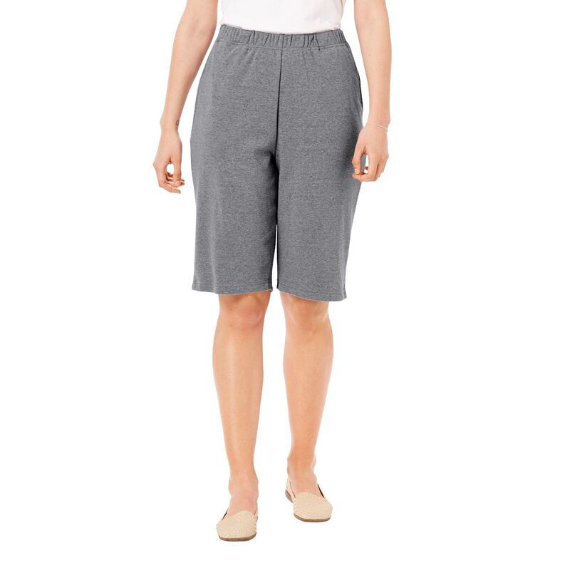 ウーマン ウィズイン レディース ボトムス ハーフパンツ・ショーツ プラスサイズ ショートパンツ ニット Woman Within Plusize 7-Day Knit Bermuda Shorts Medium Heather Grey グレー