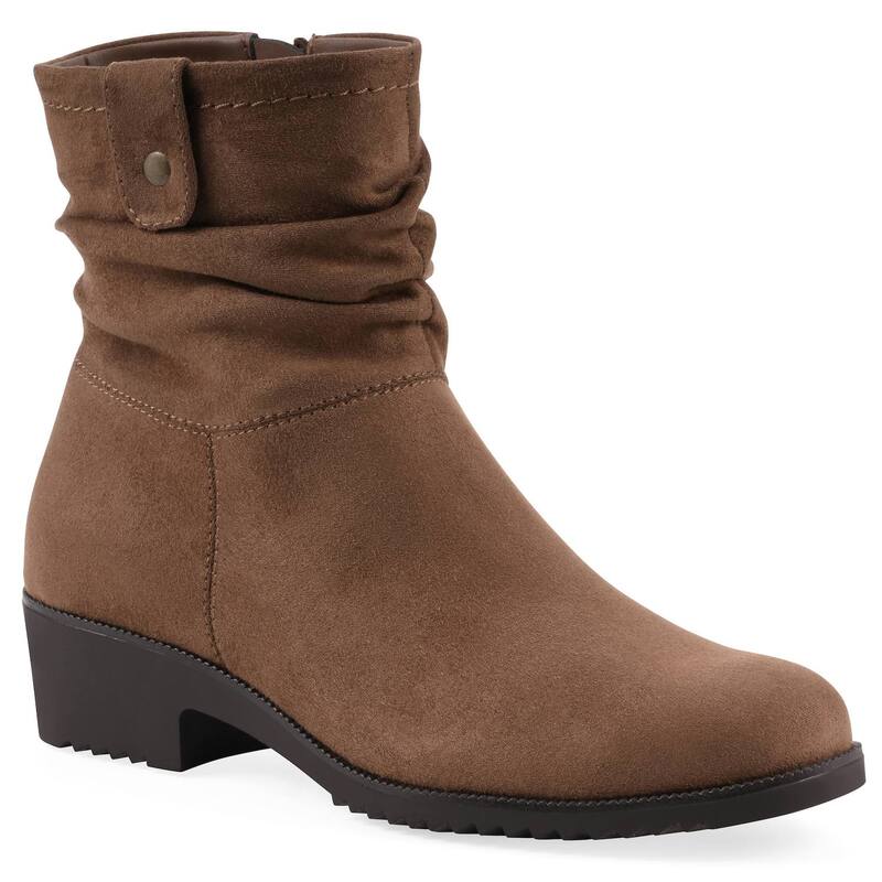 クリフバイホワイトマウンテン レディース シューズ ブーツ・レインブーツ アンクル ヒール Cliffs by White Mountain Dunia Women Ankle Booties with Block Heel Chestnut Fabric ホワイト