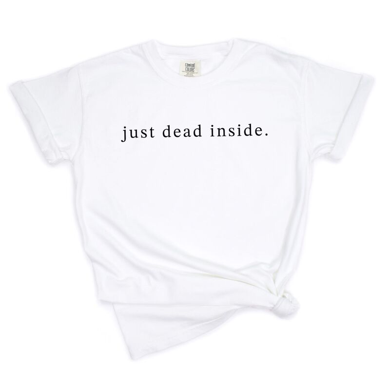Simply Sage Market レディース トップス ティーシャツ グラフィック Simply Sage Market Just Dead Inside Typewriter - Womens Garment Dyed Graphic T-Shirt White 白いこと トップス-レディースファッション-Tシャツ・カットソー