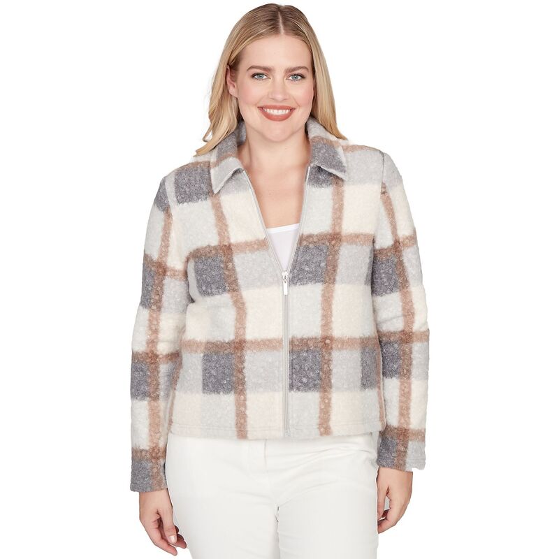 アルフレッド ダナー レディース アウター 上衣・上衣 編み物 Women\u0027s Alfredunner Plaid Knit Boucle Jacket Latte Multi マルチ色つや