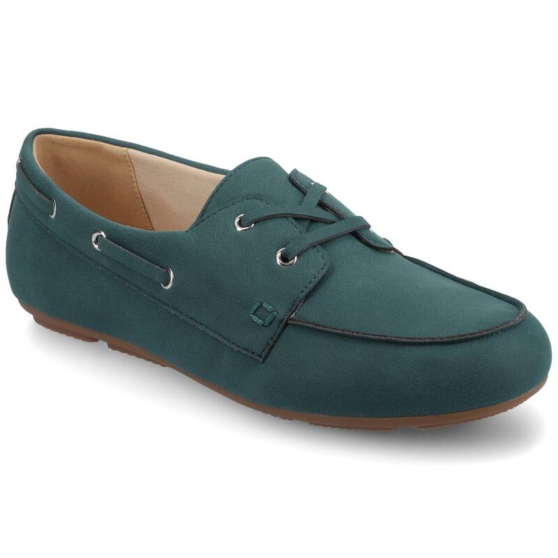 ジャーニー レディース シューズ ローファー Journee Women's Naomi Slip-On Round Toe Loafers Teal Pu ティール
