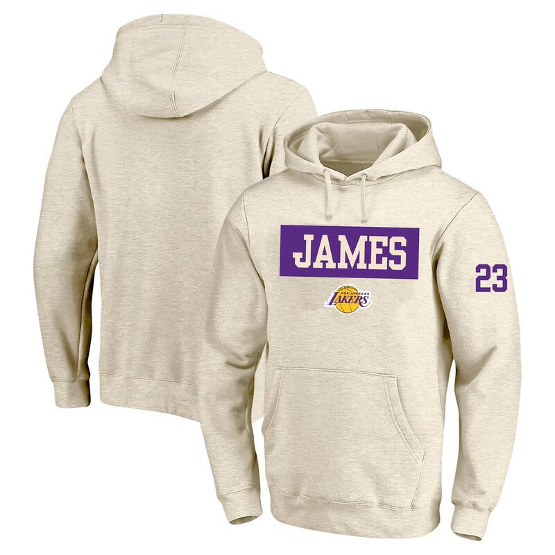 プロファイル メンズ トップス Tシャツ トール パーカー Men's ProfileBron James Cream Los Angeles Lakers Big & Tall Player Double Face Tri-Blend Pullover Hoodie Lak Beige ベージュ