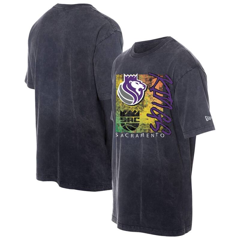 ニューエラ メンズ トップス Tシャツ Men's New Era Black Sacramento Kings Distressed Sport Classics Enzyme Washed T-Shirt Kng Black ブラック｜ReVida 店 11,535円