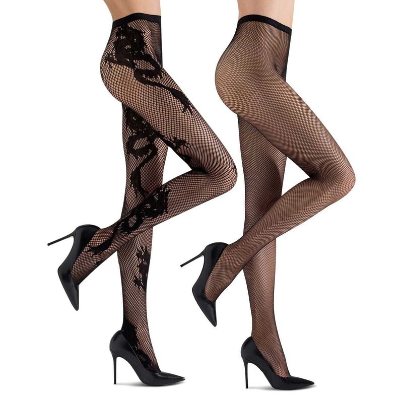 メモイ レディース アンダー御召しもの ソックス MeMoi Women\u0027s Natori 2 Pair Pack Netights Black 黒いこと