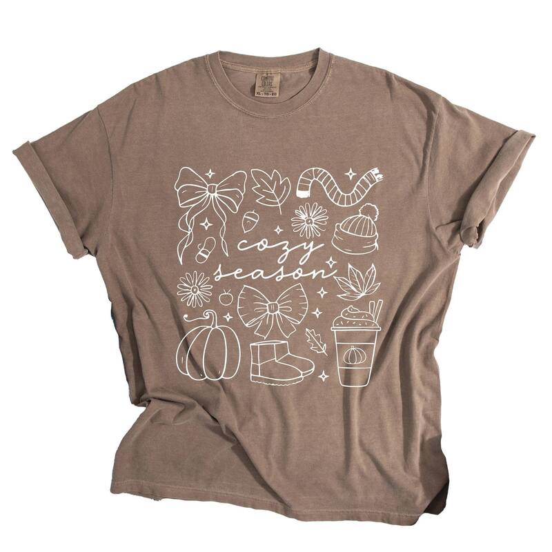 Simply Sage Market レディース トップス ティーシャツ Simply Sage Market Cozy Season Coquette Icons - Womens Garment Dyed Teespresso トップス-レディースファッション-Tシャツ・カットソー
