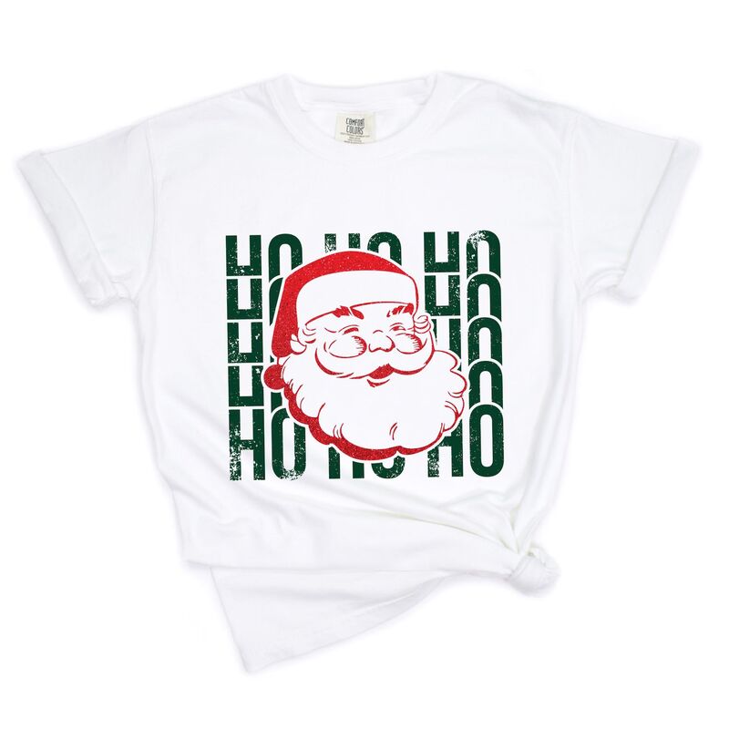 Simply Sage Market レディース トップス ティーシャツ Simply Sage Market Ho Glitter Santa - Womens Garment Dyed Tee White 白いこと レディースファッション-Tシャツ・カットソー