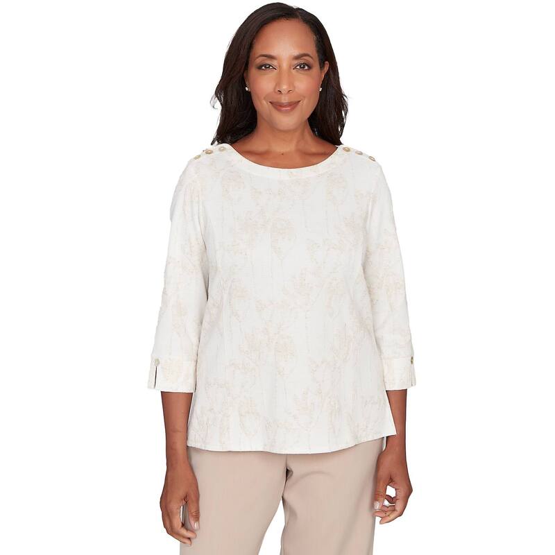 アルフレッド ダナー レディース トップス Tシャツ フラワー柄 ニット フラワー Women's Alfredunneraised Texture Floral Design Knitop Oatmeal オートミール 12,936円