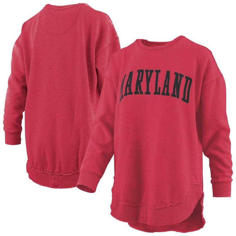 プレスボックス レディース トップス Tシャツ ヴィンテージ スウェット フリース Women's Pressbox Red Maryland Terrapins Melange Poncho Vintage Fleece Long Sleeve Pullover Sweatshirt Mared レッド
