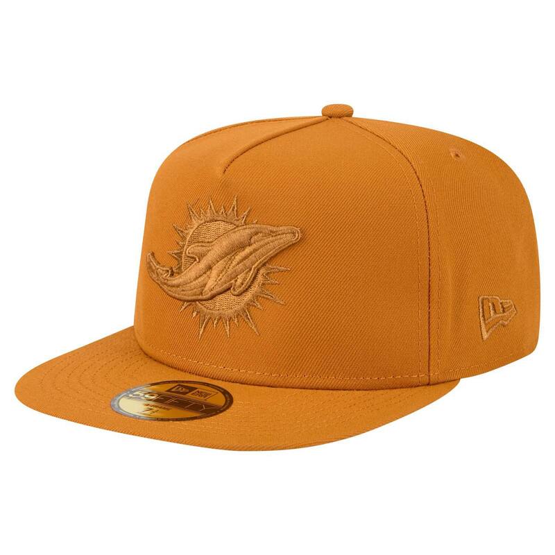 ニューエラ メンズ アクセサリー 帽子 Men's New Era Brown Miami Dolphins Color Pack A-Frame 59FIFTY Fitted Hat Dol Brown ブラウン