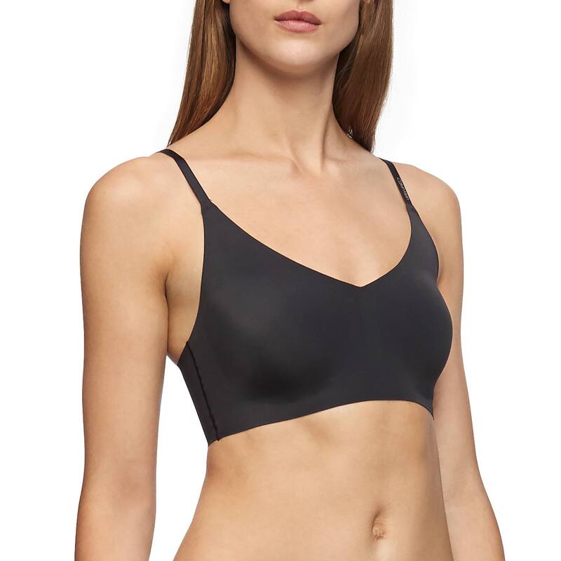 カルバンクライン レディース アンダー御召しもの ブラ Calvin Kleinvisibles Comfort Lightly Lined Triangle Bralette QF5753 Black 黒いこと