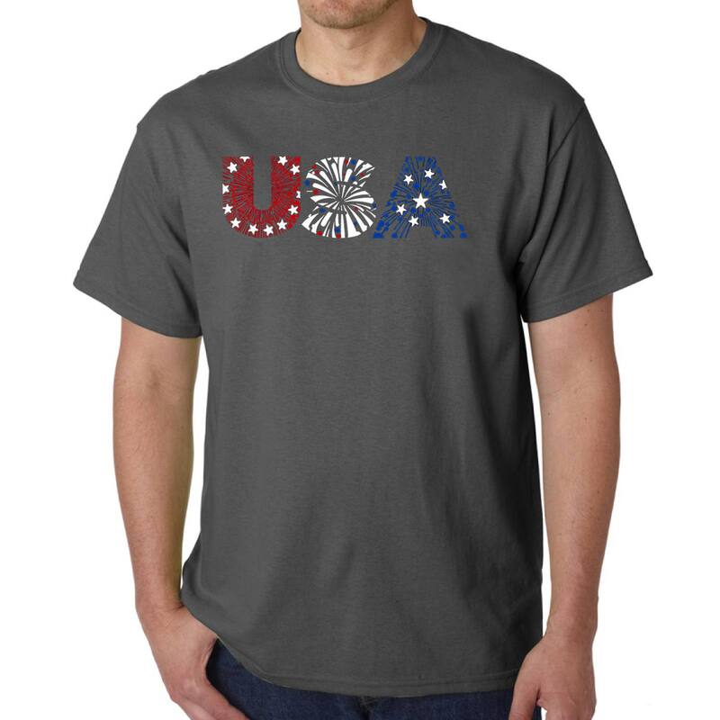 エルエーポップアート メンズ トップス Tシャツ LA Pop Art U.s.a. Fireworks - Men's Word Art-shirt Black ブラック