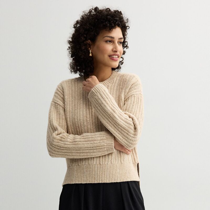 ナインウェスト レディース アウター ニット・セーター Women's Nine West Chain Shine Sweater Oatmeal Heather ヘザー｜ReVida 店