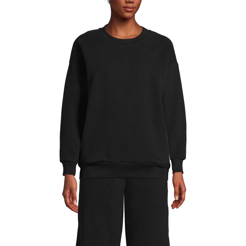 ランズエンド レディース トップス Tシャツ クルーネック スウェット Women's Lands' End Modern Fit Crewneck Sweatshirt Black ブラック 15,680円