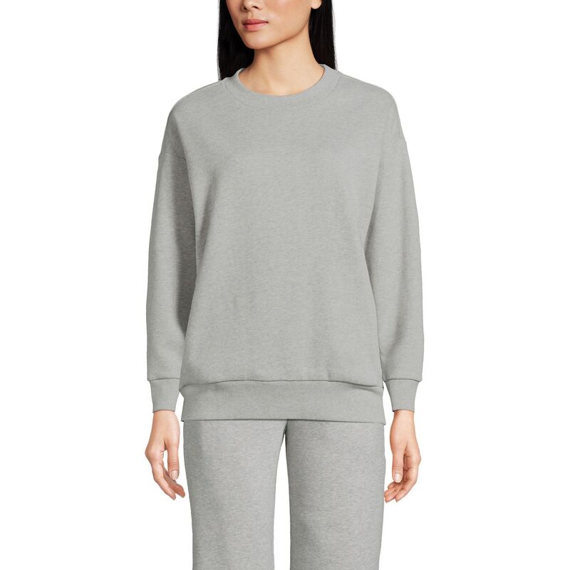 ランズエンド レディース トップス Tシャツ クルーネック スウェット Women's Lands' End Modern Fit Crewneck Sweatshirt Gray Heather グレー