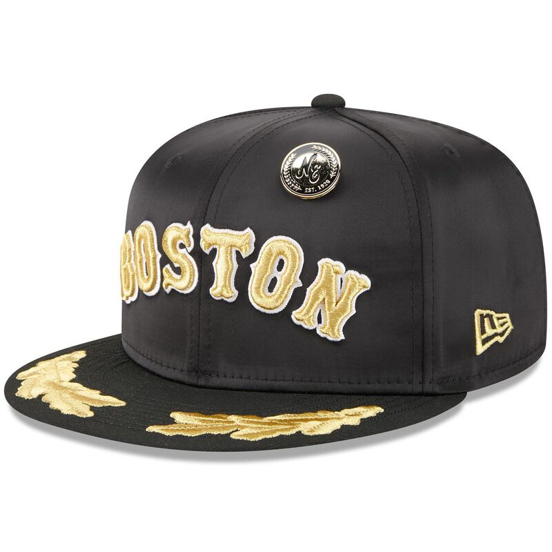ニューエラ メンズ アクセサリー 帽子 Men's New Era Black Boston Red Sox 20259FIFTY Day Gold Leaf 59FIFTY Fitted Hat Rsx Black ブラック